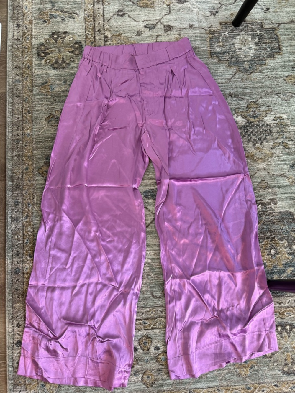 Free People Shimmery Lilac Satin Pants